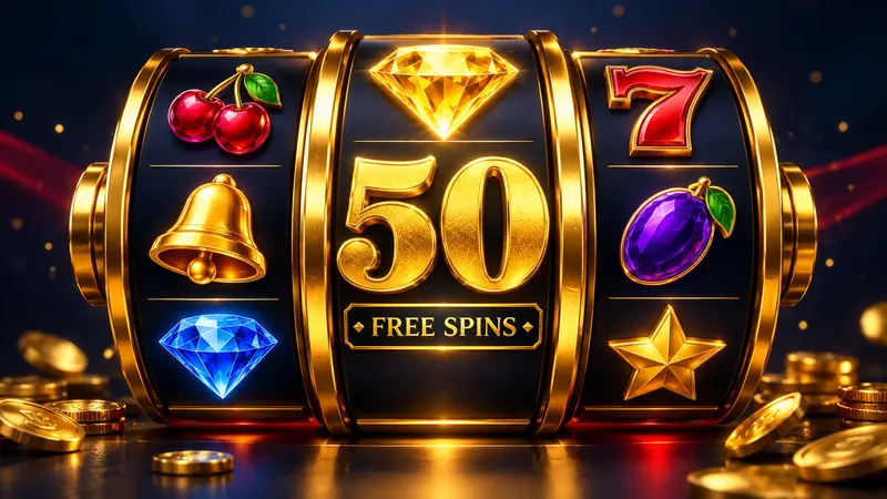 Spillehjul med 50 free spins og farverige juveler
